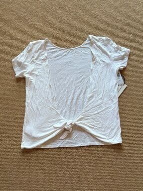 Women's Babaton Amalia White Short Sleeve Shirt, Size Medium NWT